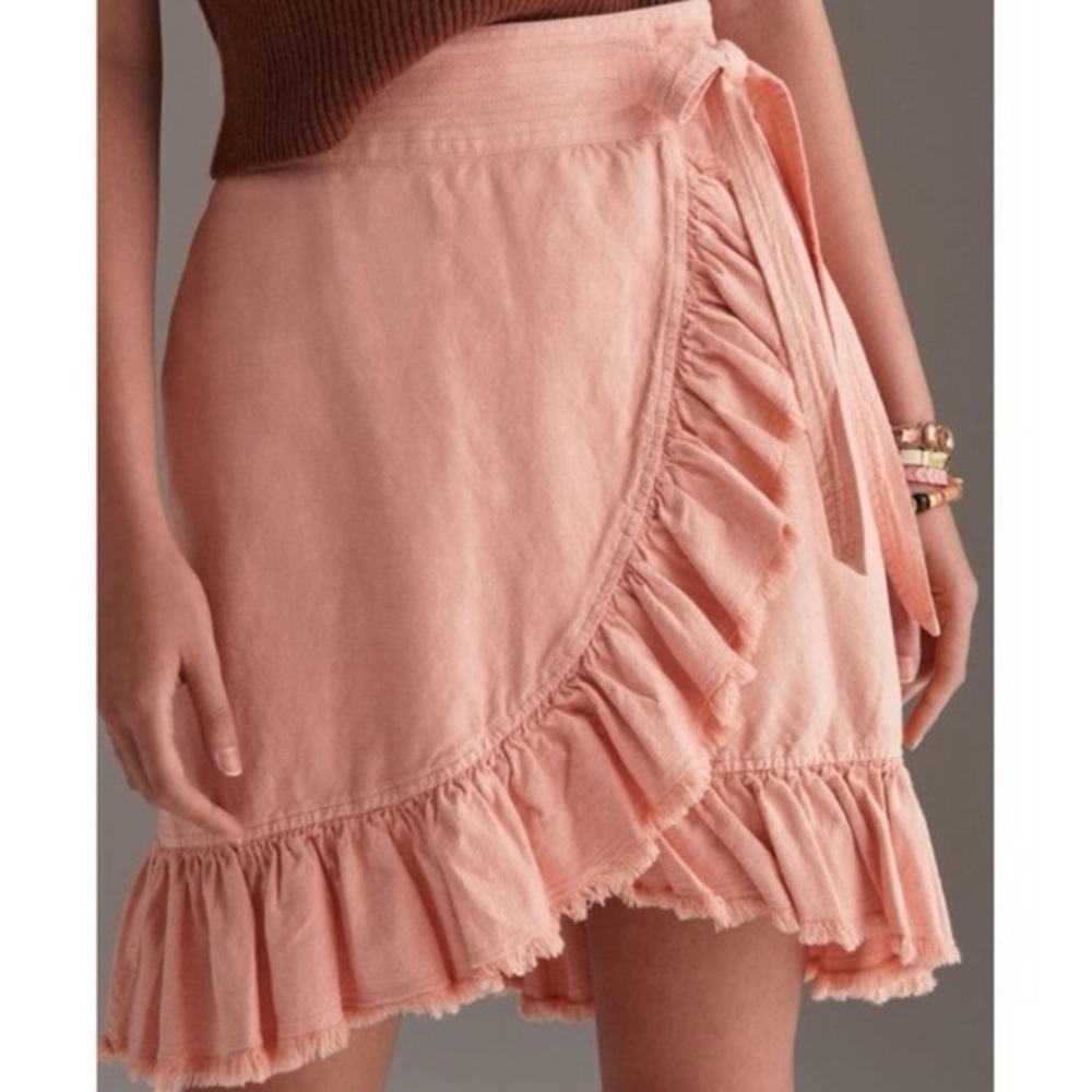 Anthropologie Pilcro Peach Textured Skirt